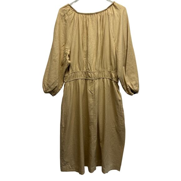 NWT Linen Blend Babydoll Midi with pockets Women Dress XL - Picture 10 of 12